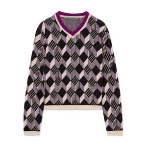 Alexa Chung School Boy Intarsia Wool Sweater